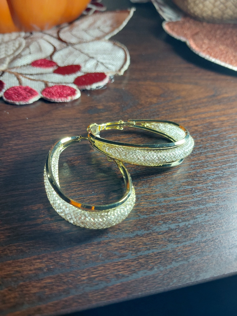 Fashion Jewelry Gold Woven Hoop Earrings